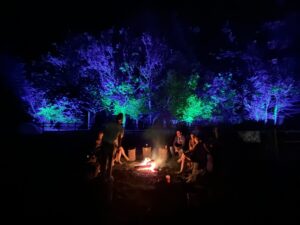 canoë bivouc avec feu de camps à crécy sur serre